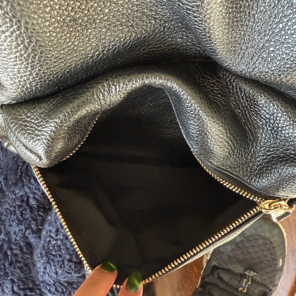 Coach Black Leather Backpack with Gold Accents - Picture 4 of 4